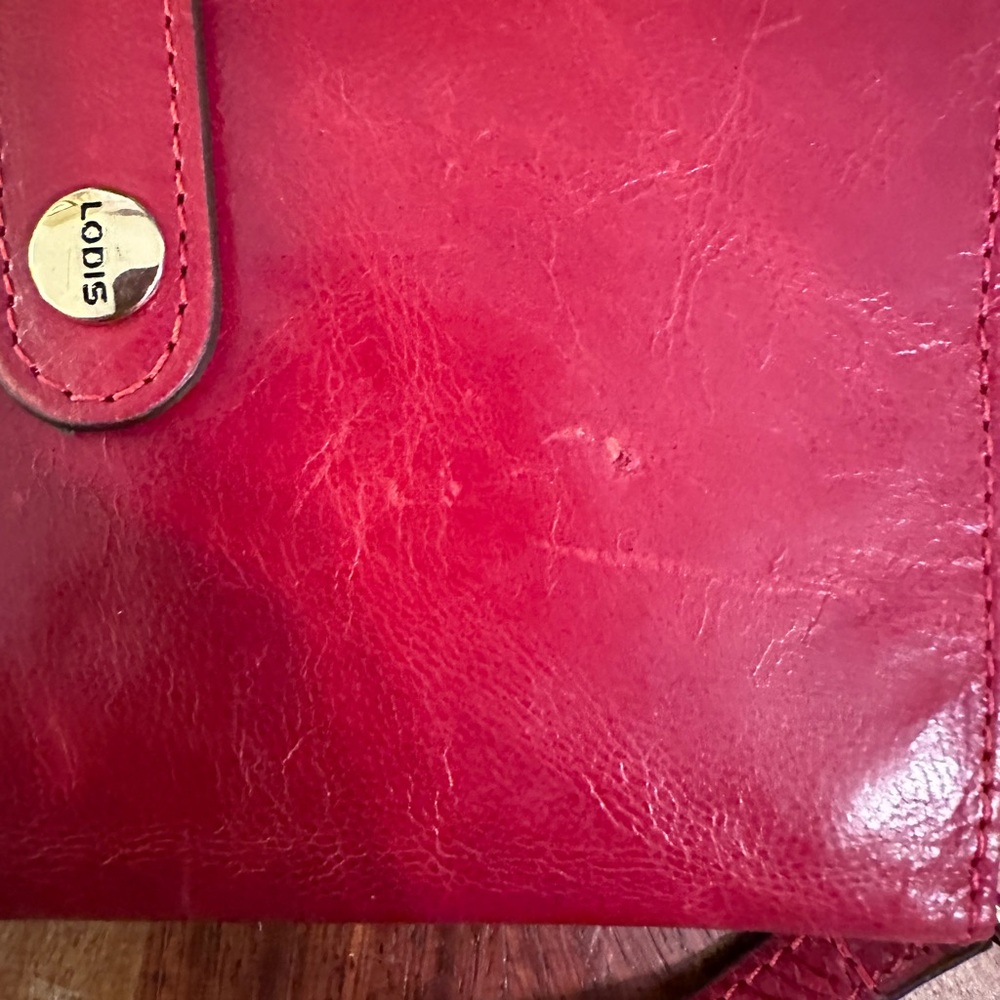 NEW Lodis Blair Smartphone Wristlet Red Leather RFID - Picture 10 of 12